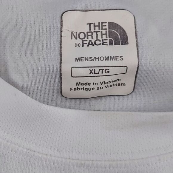 The North Face White and Blue FLASHDRY Short Sleeve Hiking Base Layer Shirt XL - Picture 3 of 4